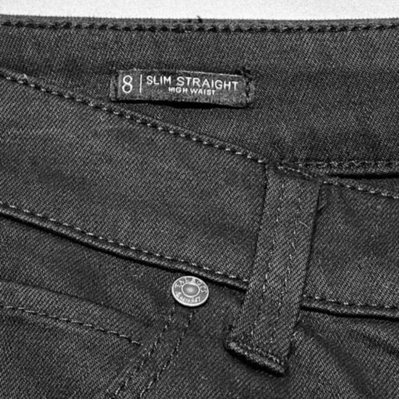 Talbots Flawless Jeans Women's 8 Black Denim High Waist Modern Ankle Raw Hem NWT - Picture 13 of 14